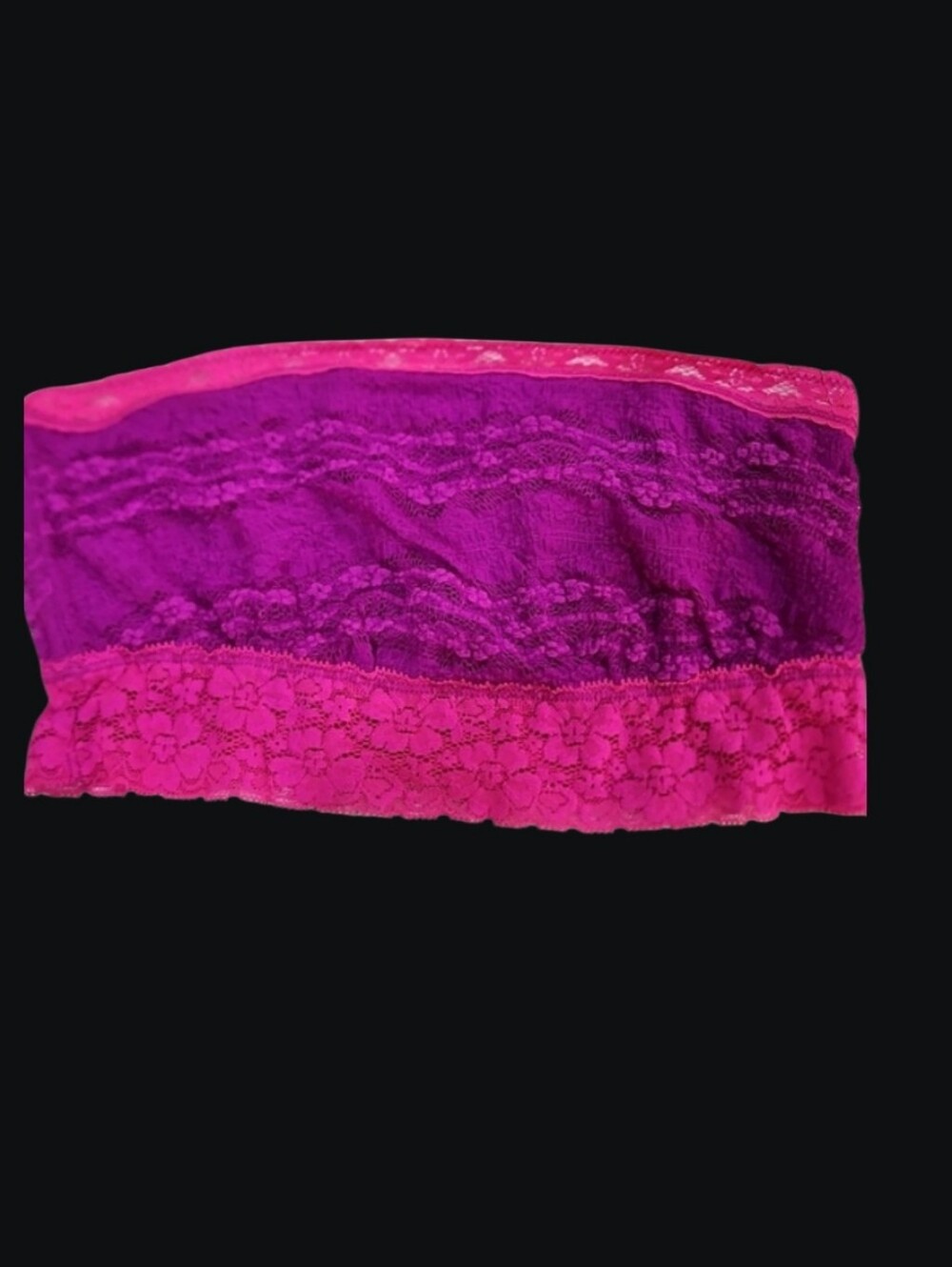 Free People Lace Bandeau Bralette in Fuchsia and Magenta Size Large